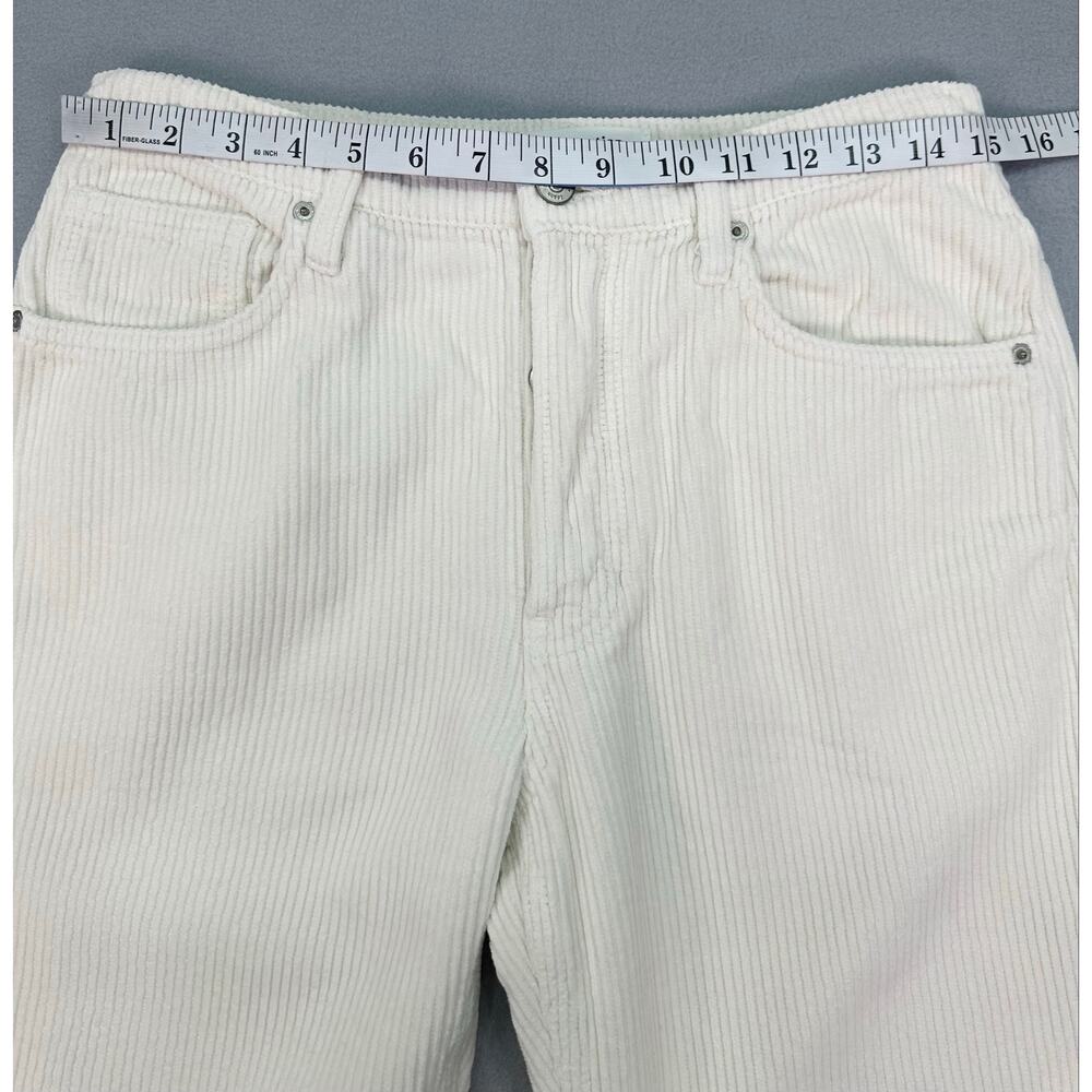 Reformation Rowan High Rise Relaxed Corduroy Pants Ivory White 100% Cotton (26) - Picture 9 of 12